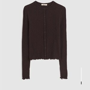 NWT Madewell lettuce-hem ribbed cardigan